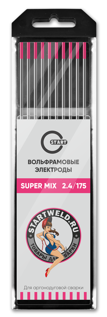 Электрод вольфрамовый SUPER MIX 2,4/175 (розовый) WE24175 (УТ5708)