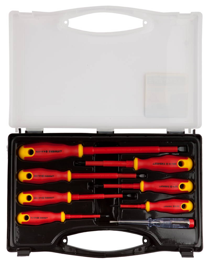 Набор диэлектрических отвёрток STAYER Electro 8шт. (25145-H8) (УТ7809)